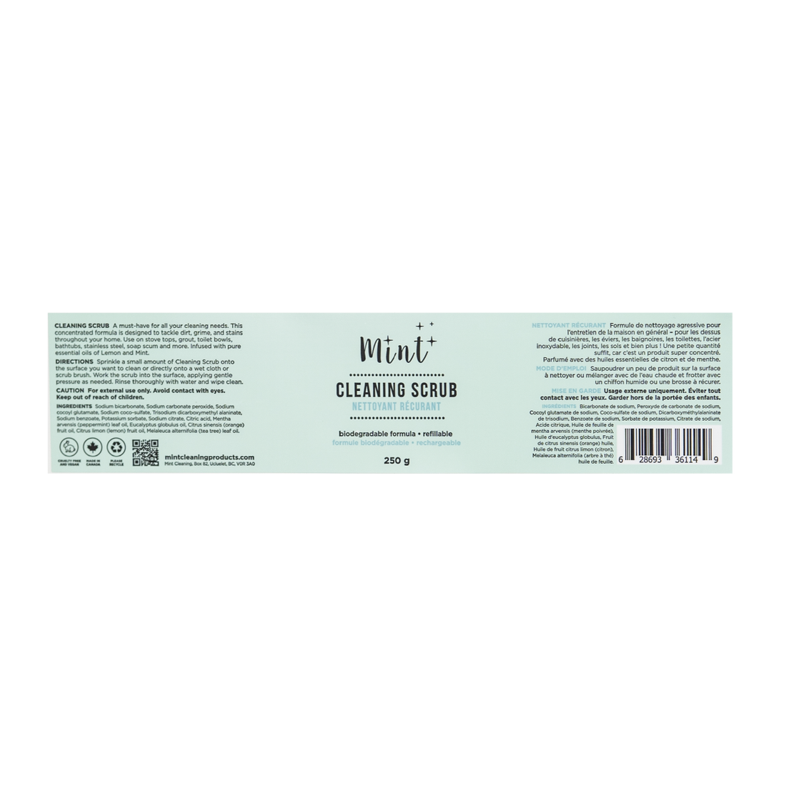 Cleaning Scrub Label