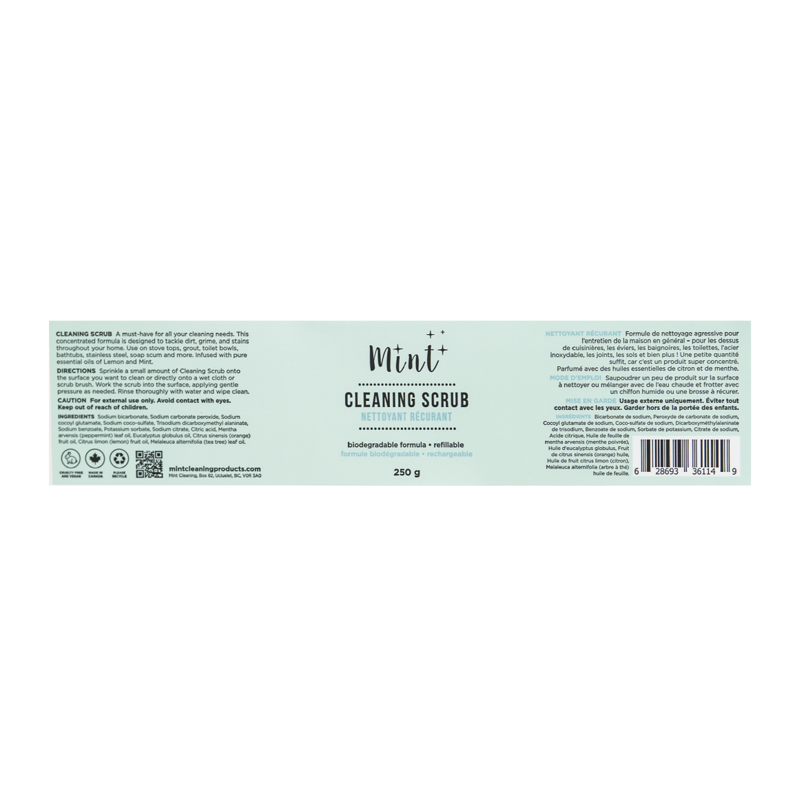 Cleaning Scrub Label